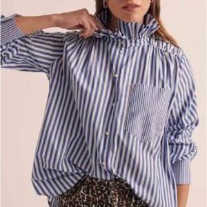 Balzac Leonor Blue Striped Women's Top
